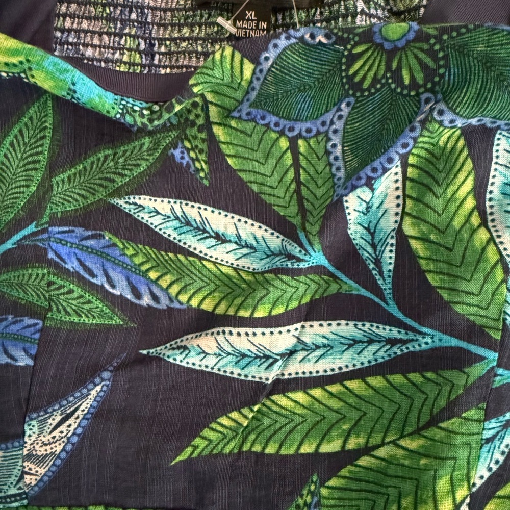 Rachel Zoe Blue and Green Leaf/ Flower Print Long Pull On Skirt Set XL - Picture 13 of 13